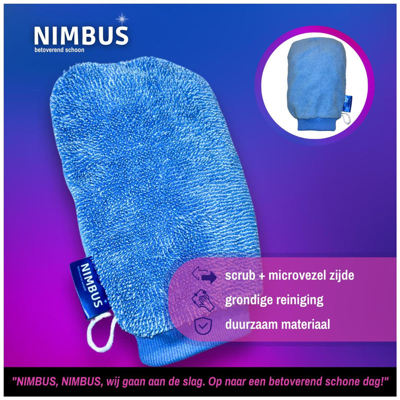 Afbeelding laden in galerijviewer, Nimbus magic schoonmaakhandschoen scrub + microvezel zijde
