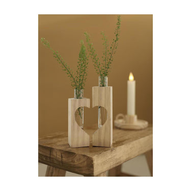 Ideas 4 seasons houten buishouder hart 4x4xh14,5cm set 2