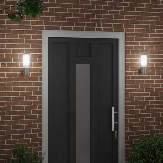 Vidaxl buiten wandlamp 2 st zilver 12 x 8,5 x 27 cm