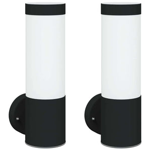 Vidaxl buiten wandlamp 2 pcs zwart 12 x 8,5 x 27 cm