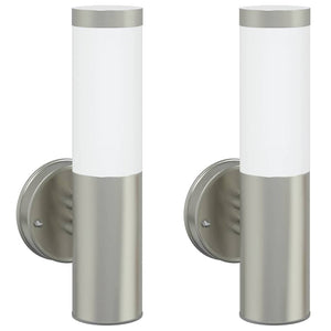 Vidaxl buiten wandlamp 2 pcs zilver 15 x 7,5 x 33 cm