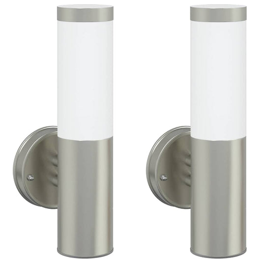 Vidaxl buiten wandlamp 2 pcs zilver 15 x 7,5 x 33 cm