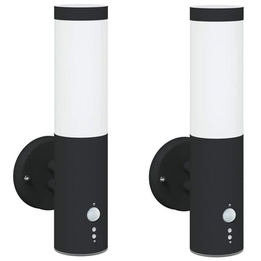 Vidaxl buiten wandlamp 2 pcs zwart 15 x 7,5 x 33 cm