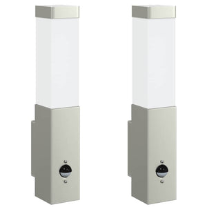 Vidaxl buiten wandlamp 2 pcs zilver 10.5 x 6 x 33 cm