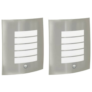 Vidaxl buiten wandlamp 2 pcs zilver 23.5 x 9 x 26 cm