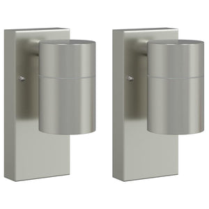 Vidaxl buiten wandlamp 2 pcs zilver 6,5 x 10,5 x 16 cm rvs en glas