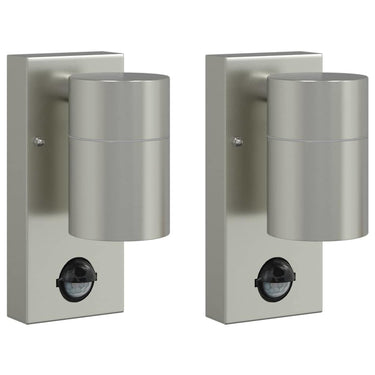 Vidaxl buiten wandlamp 2 pcs zilver 6,5 x 10,5 x 16 cm rvs en glas