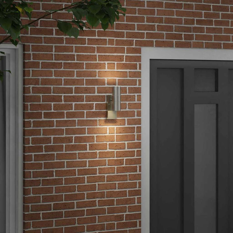 Chargez l'image dans la visionneuse de la galerie, Vidaxl buiten wandlamp zilver 7 x 10 x 22 cm rvs en glas
