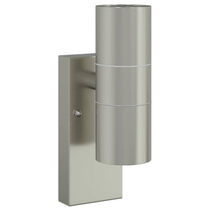 Vidaxl buiten wandlamp zilver 7 x 10 x 22 cm rvs en glas
