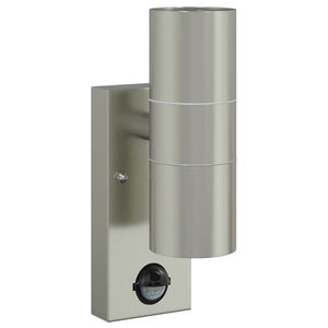 Vidaxl buiten wandlamp zilver 7 x 10 x 22 cm rvs en glas