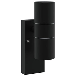 Vidaxl buiten wandlamp zwart 7 x 10 x 22 cm rvs en glas