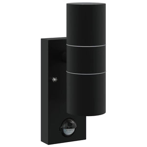 Vidaxl buiten wandlamp zwart 7 x 10 x 22 cm rvs en glas