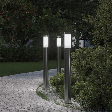 Vidaxl bolderverlichting 3 stuks 80 cm rvs ip44
