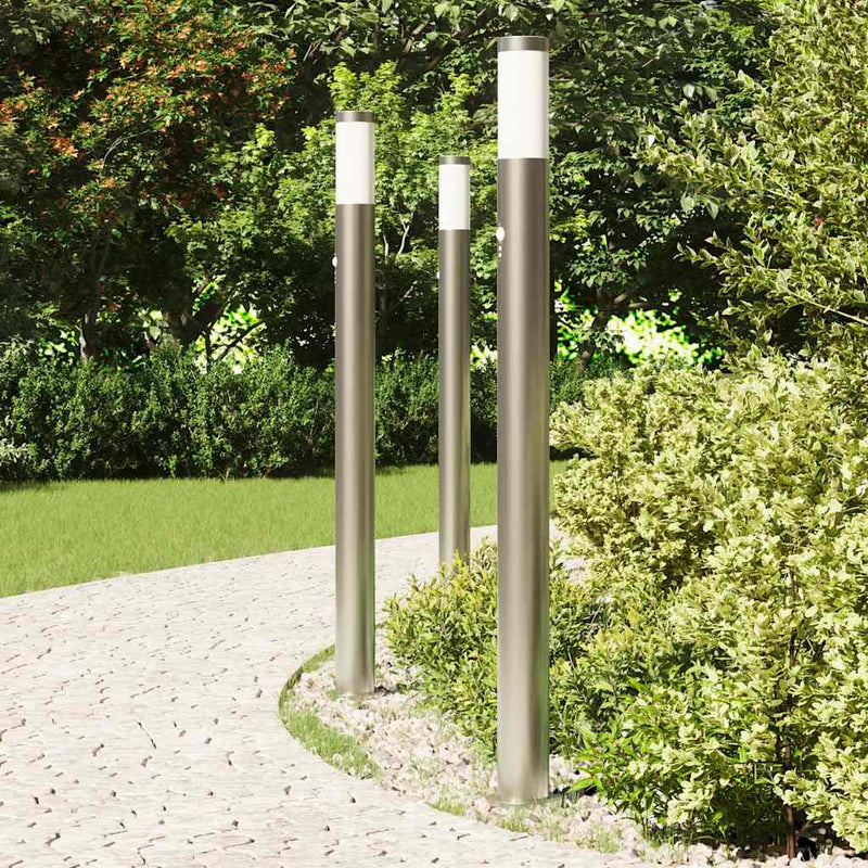Chargez l'image dans la visionneuse de la galerie, Vidaxl bolderverlichting met sensor 3 stuks 110 cm rvs ip44
