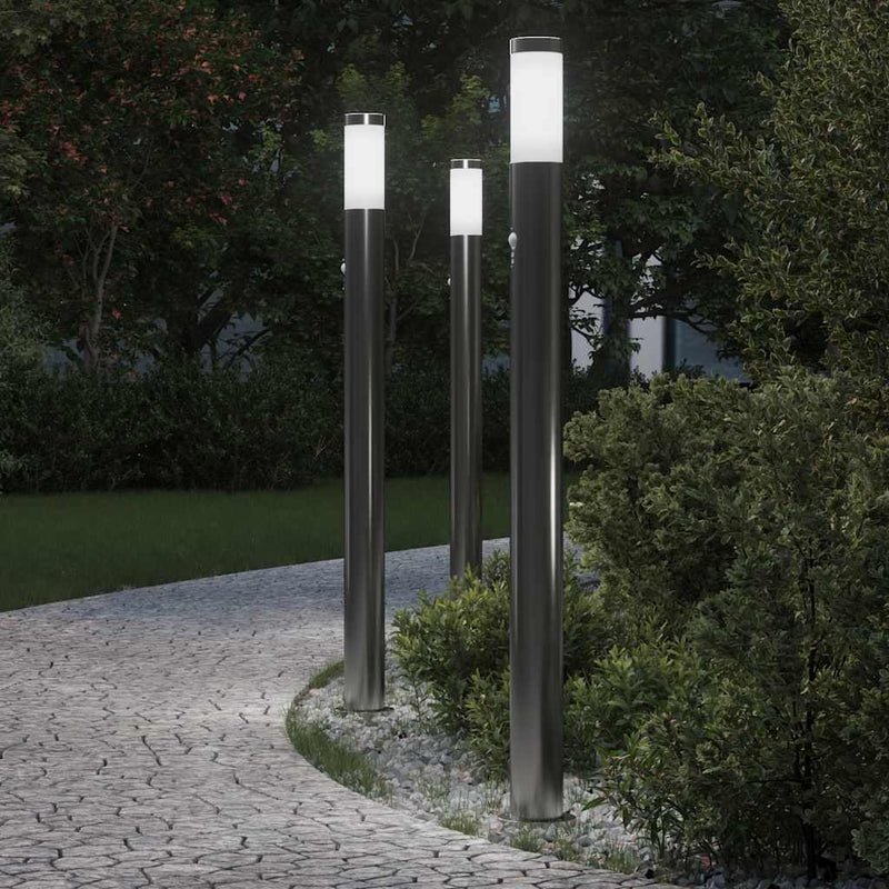 Chargez l'image dans la visionneuse de la galerie, Vidaxl bolderverlichting met sensor 3 stuks 110 cm rvs ip44
