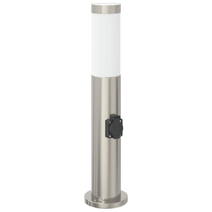 Vidaxl bolderarmatuur met stopcontact 50 cm rvs ip44