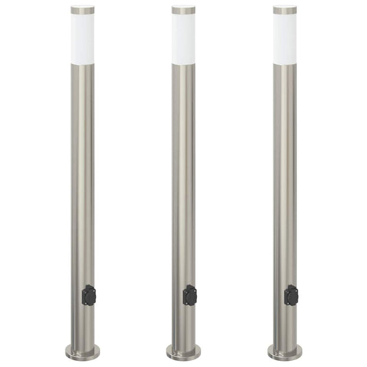 Vidaxl bolderverlichting met stopcontact 3 stuks 110 cm