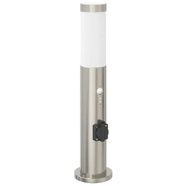 Vidaxl bolderverlichting met sensor en stopcontact 50 cm roestvrij staal ip44