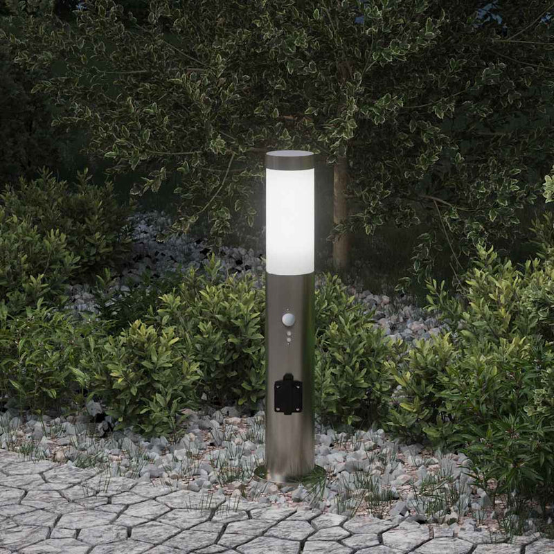Chargez l'image dans la visionneuse de la galerie, Vidaxl bolderverlichting met sensor en stopcontact 50 cm roestvrij staal ip44
