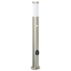 Vidaxl bolderarmatuur met sensor en stopcontact 80 cm roestvrij staal ip44