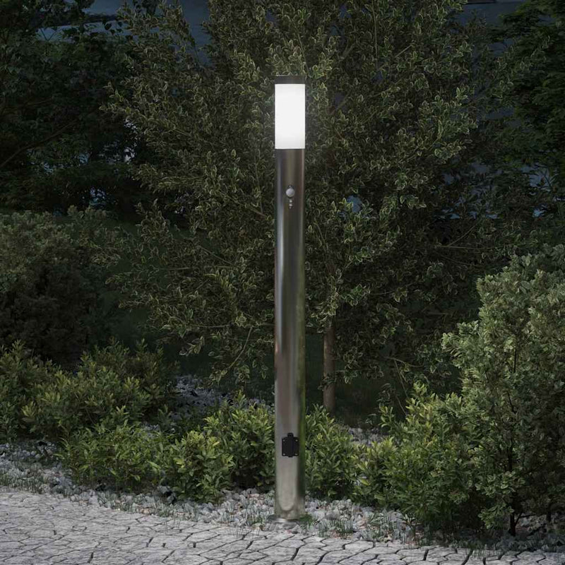 Chargez l'image dans la visionneuse de la galerie, Vidaxl bolderarmatuur met sensor en stopcontact 110 cm roestvrij staal ip44
