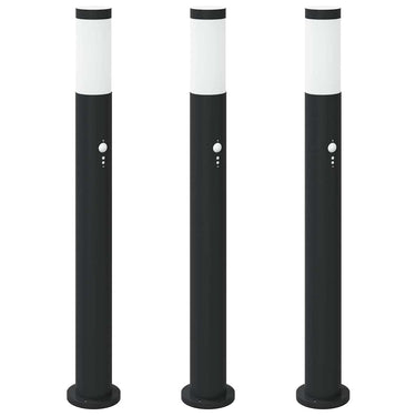 Vidaxl bolderverlichting met sensor 3 stuks 80 cm rvs ip44