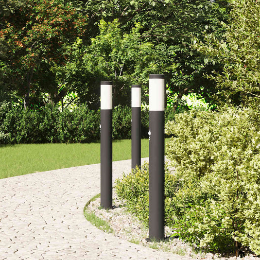 Vidaxl bolderverlichting met sensor 3 stuks 80 cm rvs ip44