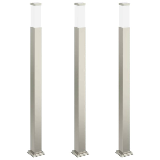 Vidaxl bolderverlichting 3 stuks 110 cm rvs ip44