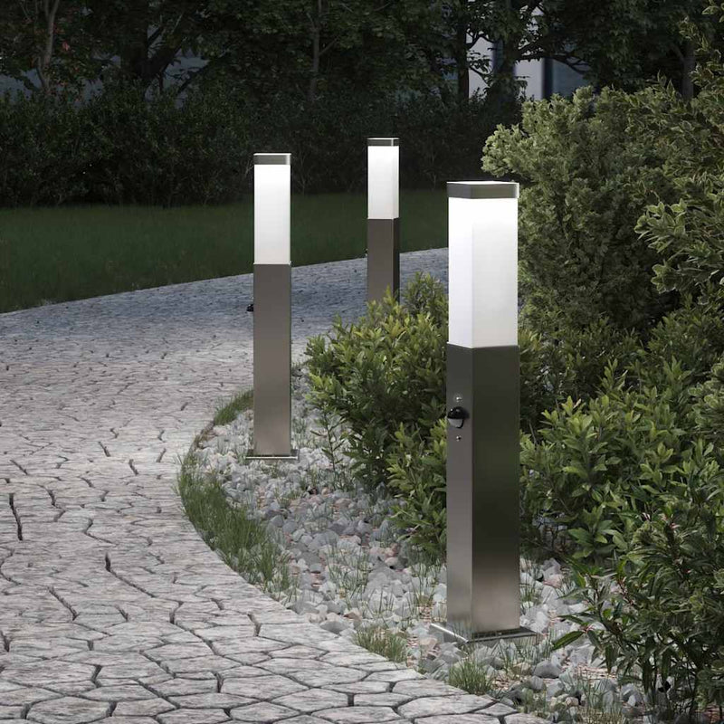 Chargez l'image dans la visionneuse de la galerie, Vidaxl bolderverlichting met sensor 3 stuks 50 cm rvs ip44
