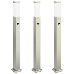 Vidaxl bolderverlichting met sensor 3 stuks 80 cm rvs ip44