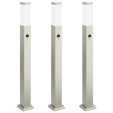 Vidaxl bolderverlichting met sensor 3 stuks 80 cm rvs ip44