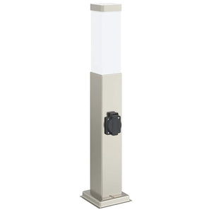 Vidaxl bolderarmatuur met stopcontact 50 cm rvs ip44