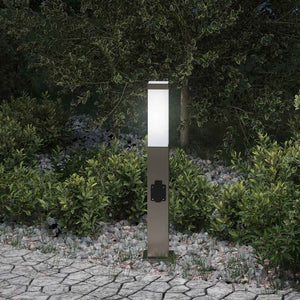 Vidaxl bolderarmatuur met stopcontact 50 cm rvs ip44