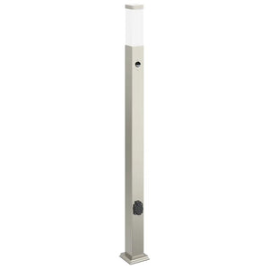 Vidaxl bolderarmatuur met sensor en stopcontact 110 cm roestvrij staal ip44