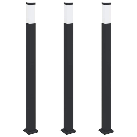 Vidaxl bolderverlichting 3 stuks 110 cm zwart ip44