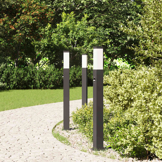 Vidaxl bolderverlichting met sensor 3 stuks 80 cm zwart ip44
