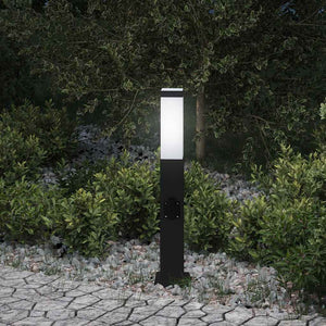 Vidaxl bolderarmatuur met stopcontact 50 cm zwart ip44
