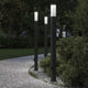 Vidaxl bolderverlichting met stopcontact 3 stuks 110 cm zwart ip44