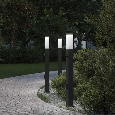 Vidaxl bolderverlichting met sensor en stopcontact 3 stuks 80 cm zwart ip44
