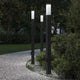 Vidaxl bolderverlichting met sensor en stopcontact 3 stuks 110 cm zwart ip44