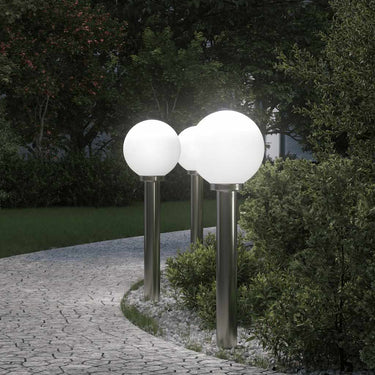 Vidaxl bolderverlichting 3 stuks 80 cm rvs ip44