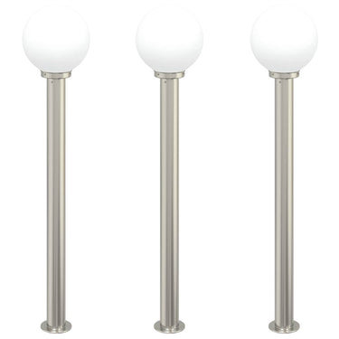 Vidaxl bolderverlichting 3 stuks 120 cm rvs ip44