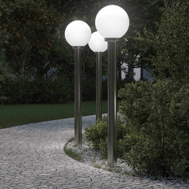Vidaxl bolderverlichting 3 stuks 120 cm rvs ip44
