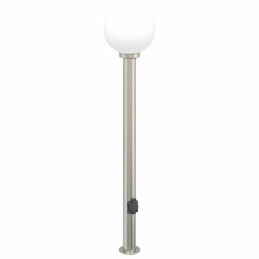 Vidaxl bolderarmatuur met stopcontact 120 cm rvs ip44