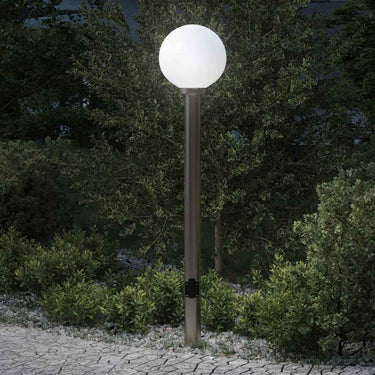 Vidaxl bolderarmatuur met stopcontact 120 cm rvs ip44