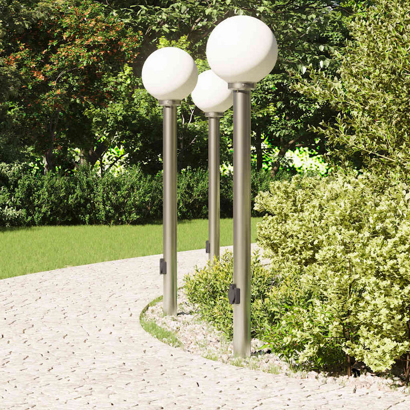 ギャラリービューアに画像をロードする, Vidaxl bolderverlichting met stopcontact 3 stuks 120 cm rvs ip44
