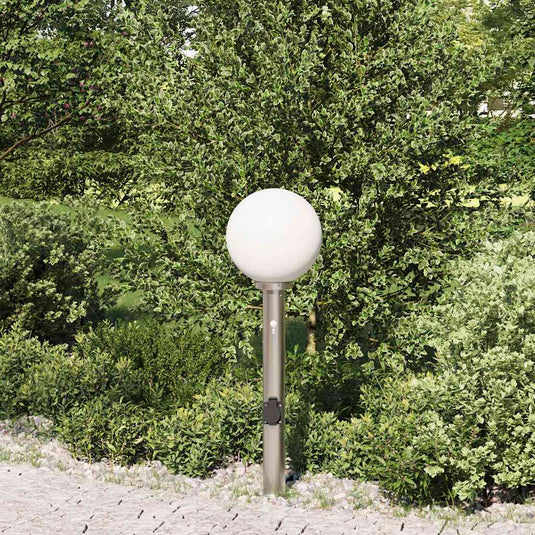 Vidaxl bolderarmatuur met sensor en stopcontact 80 cm roestvrij staal ip44
