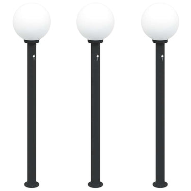 Vidaxl bolderverlichting met sensor 3 stuks 120 cm zwart ip44