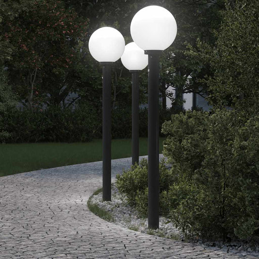 Vidaxl bolderverlichting met sensor 3 stuks 120 cm zwart ip44
