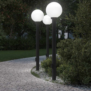 Vidaxl bolderverlichting met stopcontact 3 stuks 120 cm zwart ip44
